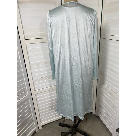 Vanity Fair 60s 70s Vintage Green Nylon Lace Trim Robe Nightgown Set Sz Medium - Picture 11 of 14